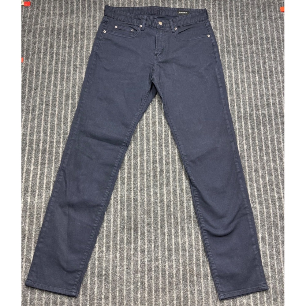 Bonobos Mens 5-Pocket Pants 33x34 Navy Blue Stretch Cotton Garment Dyed Slim